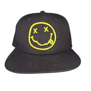 2018 Embroidered NIRVANA Black & Yellow Snapback Hat Adjustable